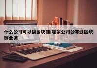 什么公司可以搞区块链[哪家公司公布过区块链业务]